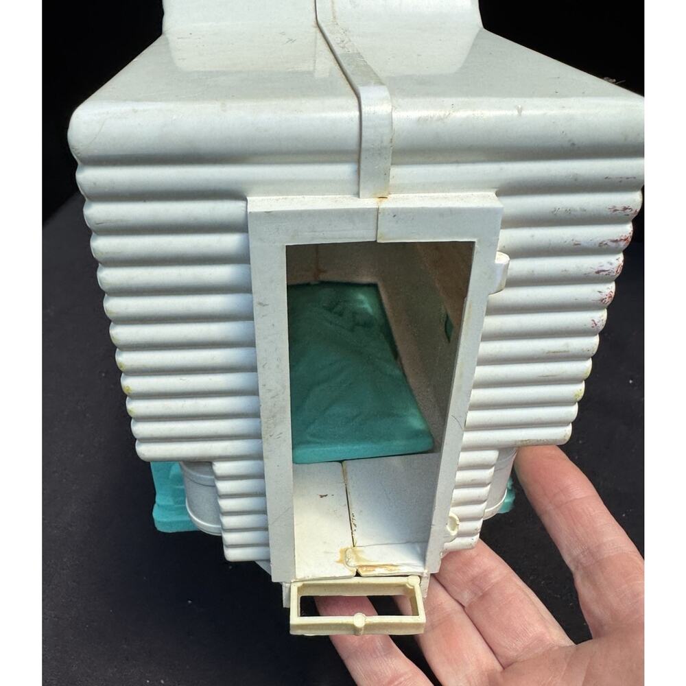 Vintage 1950s Andy Gard Plastic Toy Pick Up TEAL Truck with Camper! -3 - Picture 11 of 12